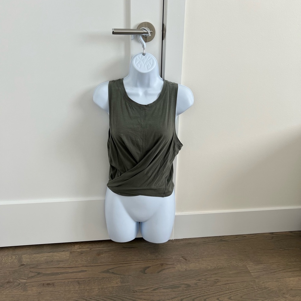 Lululemon Time to Restore tank top, grey sage, size 8